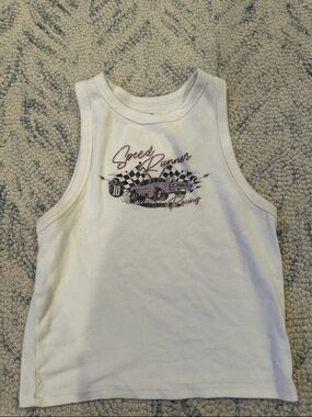 Hollister White 'Speed Runner' Racing Graphic Tank